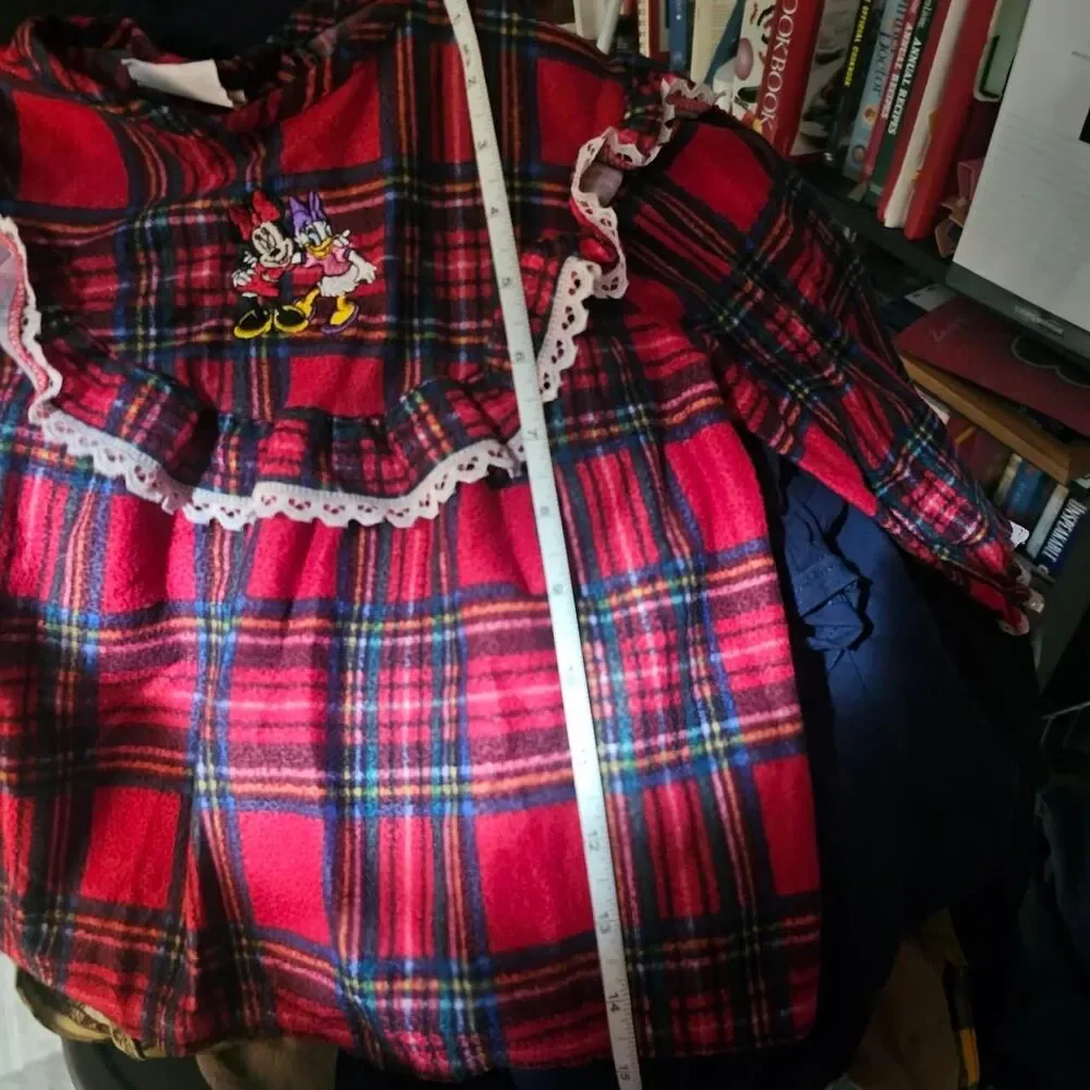 Vintage 90s 2000s red plaid disney girls dress